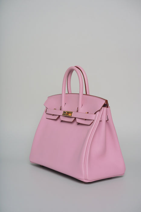 Hermes Birkin 25 in Mauve Sylvestre Swift Ghw (Brand New)