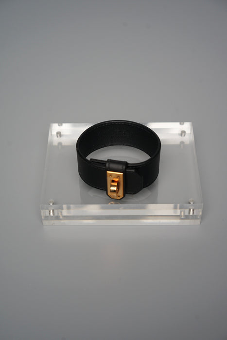 Hermes Small Kelly Twist Bracelet in Black Ghw Size T2 (Brand New)