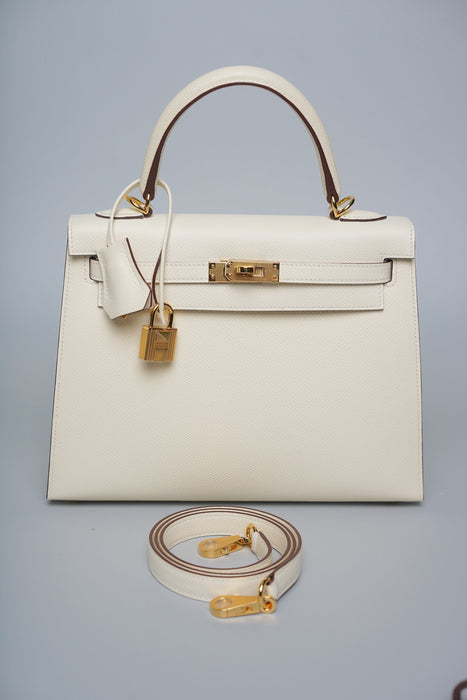 Hermes Kelly 25 in Nata Epsom Ghw (Brand New)