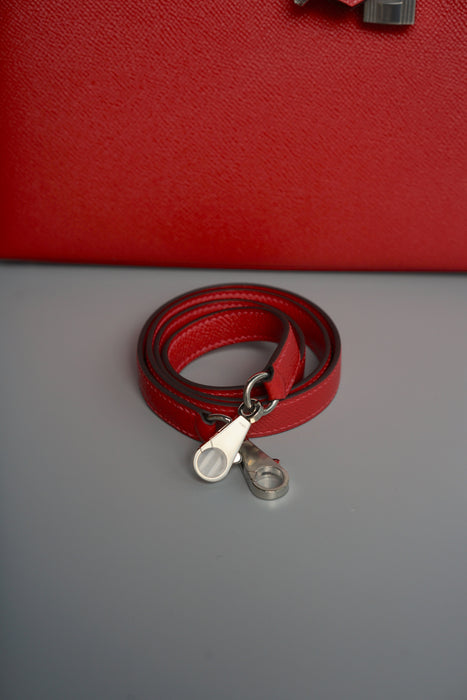 Hermes Kelly 25 Sellier in Rouge Casaque Epsom Phw