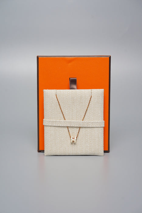 Hermes Mini Pop H Pendant in White Rghw (Brand New)