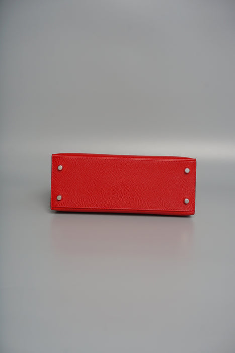 Hermes Kelly 25 Sellier in Rouge Casaque Epsom Phw