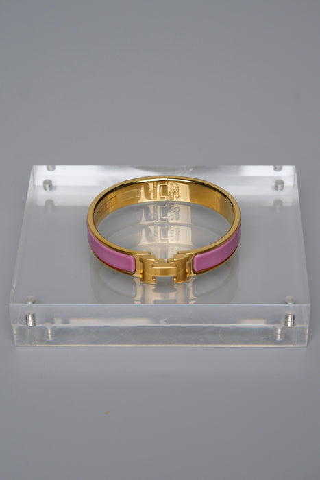 Hermes Clic H Bracelet in Rose Cendre Ghw PM (Brand New)