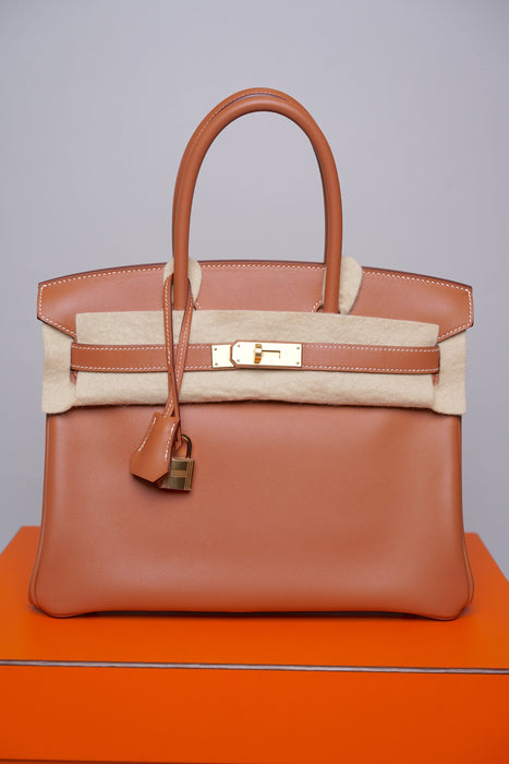 Hermes Birkin 30 in Gold Veau Jonathan Ghw (Brand New)