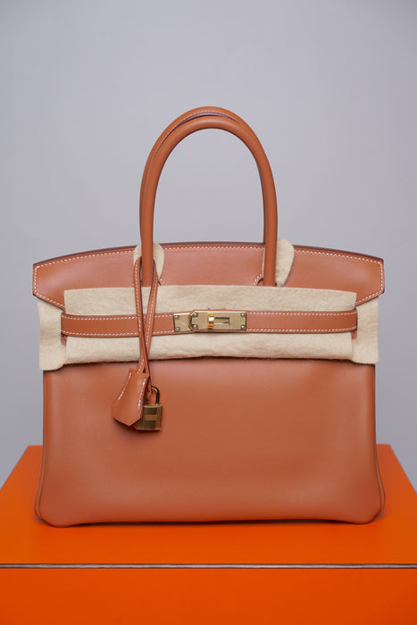 Hermes Birkin 30 in Gold Veau Jonathan Ghw (Brand New)