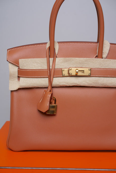 Hermes Birkin 30 in Gold Veau Jonathan Ghw (Brand New)