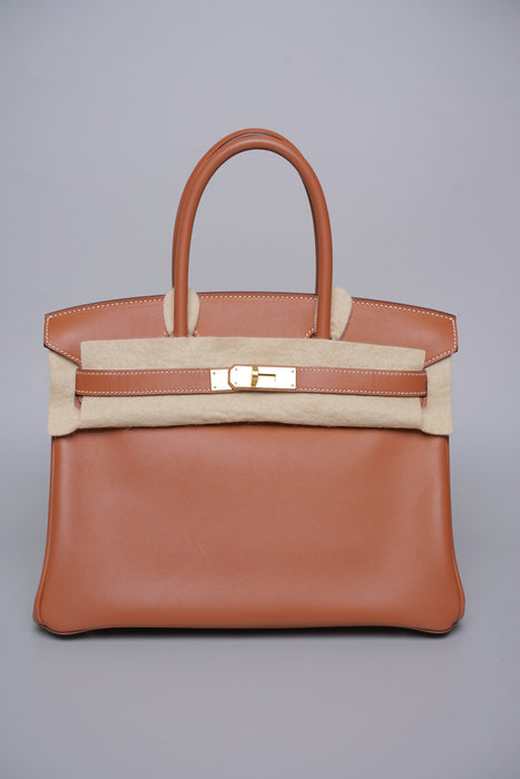 Hermes Birkin 30 in Gold Veau Jonathan Ghw (Brand New)