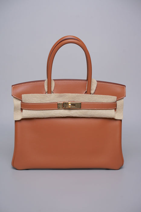 Hermes Birkin 30 in Gold Veau Jonathan Ghw (Brand New)