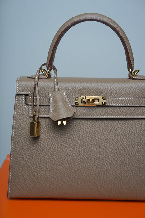 Hermes Kelly 25 in Etoupe Epsom Ghw (Brand New)