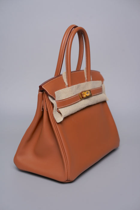 Hermes Birkin 30 in Gold Veau Jonathan Ghw (Brand New)