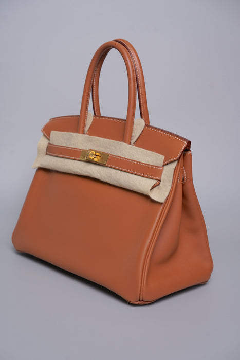 Hermes Birkin 30 in Gold Veau Jonathan Ghw (Brand New)