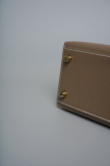 Hermes Kelly 25 in Etoupe Epsom Ghw (Brand New)