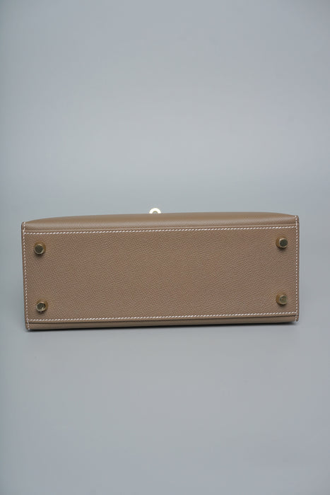 Hermes Kelly 25 in Etoupe Epsom Ghw (Brand New)