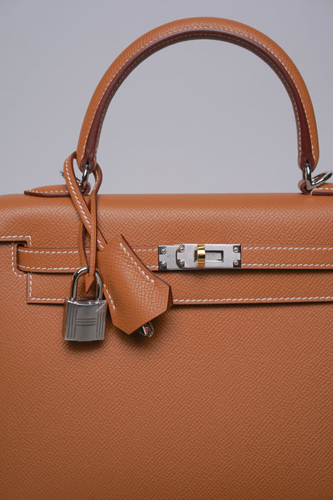 Hermes Kelly 25 II Sellier in Gold Epsom Electrum (Brand New)
