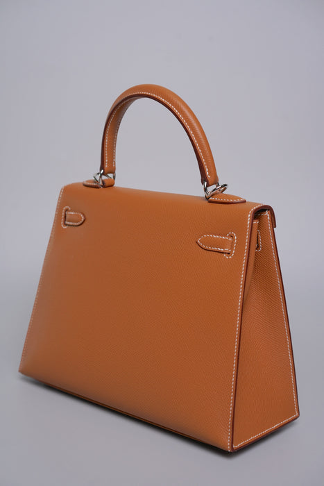 Hermes Kelly 25 II Sellier in Gold Epsom Electrum (Brand New)