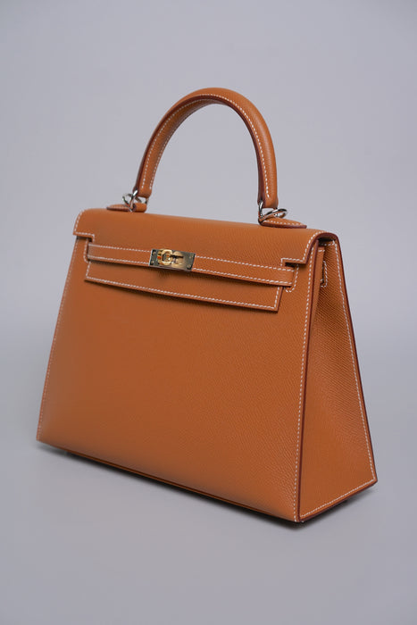 Hermes Kelly 25 II Sellier in Gold Epsom Electrum (Brand New)
