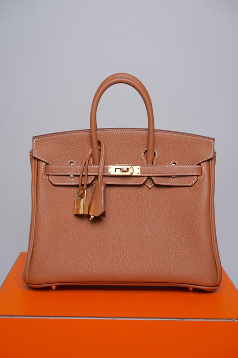 Hermes Birkin 25 in Gold Togo Ghw (Brand New)
