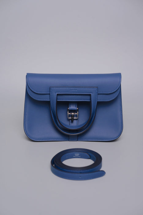 Hermes Mini Halzan in Bleu Tie Phw (Brand New)