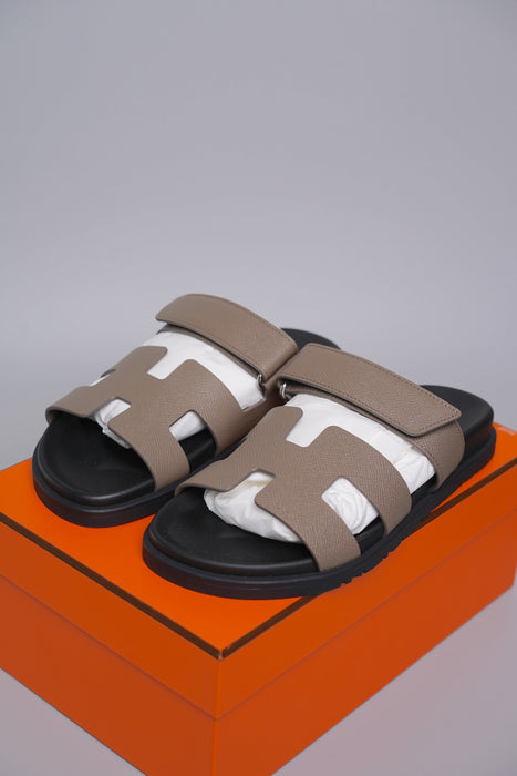 Hermes Chypre Sandals in Etoupe Size 38 (Brand New)