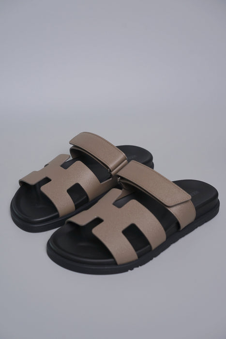 Hermes Chypre Sandals in Etoupe Size 38 (Brand New)