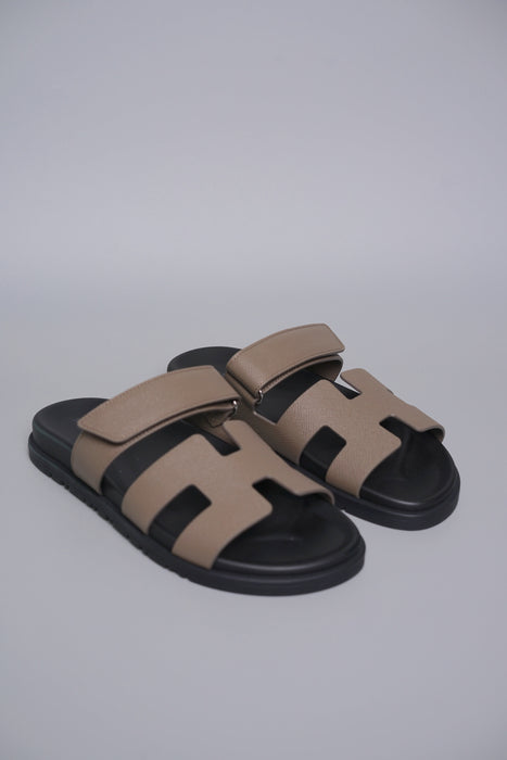 Hermes Chypre Sandals in Etoupe Size 38 (Brand New)