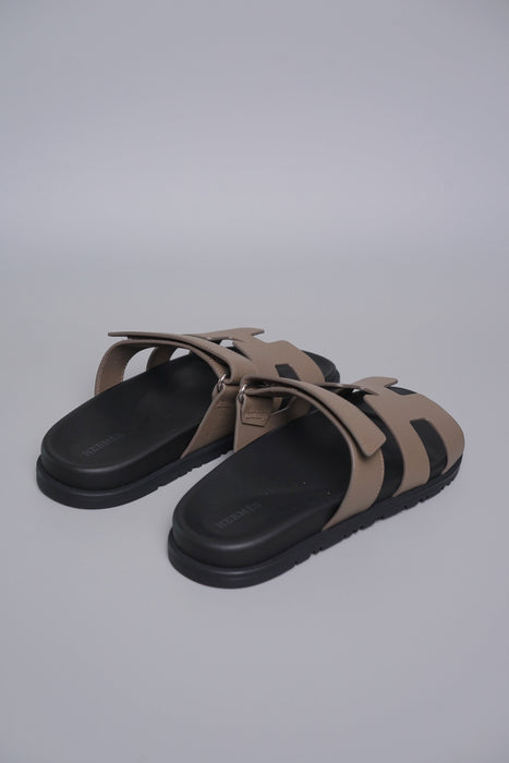 Hermes Chypre Sandals in Etoupe Size 38 (Brand New)
