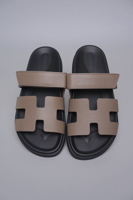 Hermes Chypre Sandals in Etoupe Size 38 (Brand New)