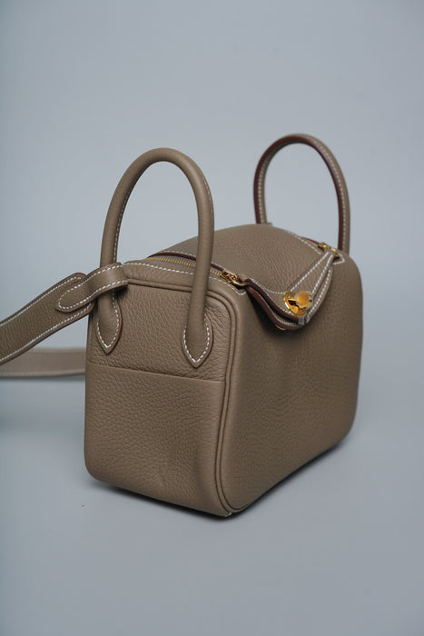 Hermes Mini Lindy II in Etoupe Ghw (Brand New)