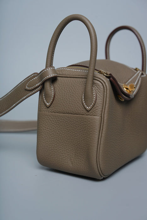 Hermes Mini Lindy II in Etoupe Ghw (Brand New)