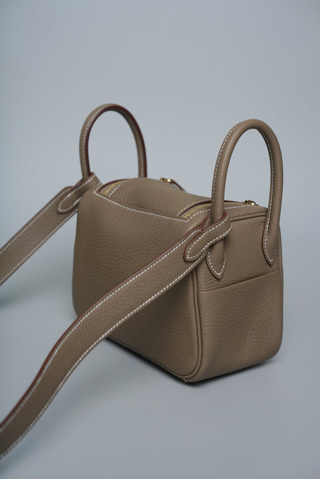 Hermes Mini Lindy II in Etoupe Ghw (Brand New)