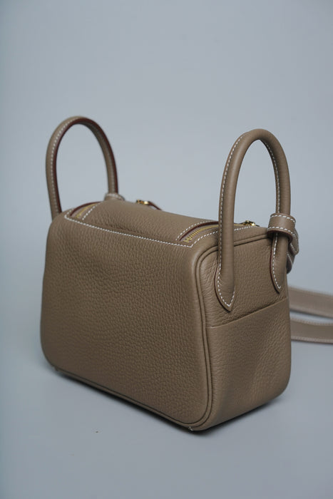 Hermes Mini Lindy II in Etoupe Ghw (Brand New)