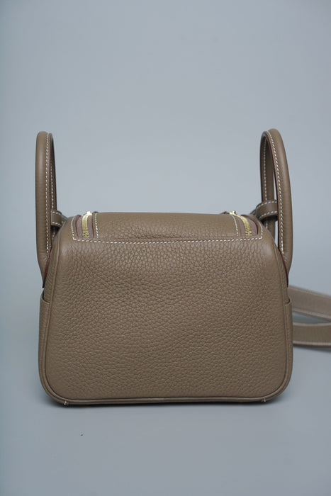 Hermes Mini Lindy II in Etoupe Ghw (Brand New)