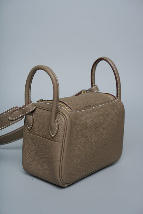 Hermes Mini Lindy II in Etoupe Ghw (Brand New)