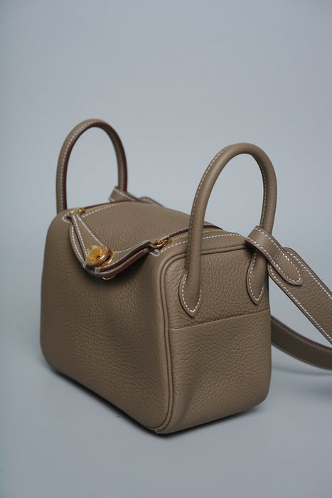 Hermes Mini Lindy II in Etoupe Ghw (Brand New)