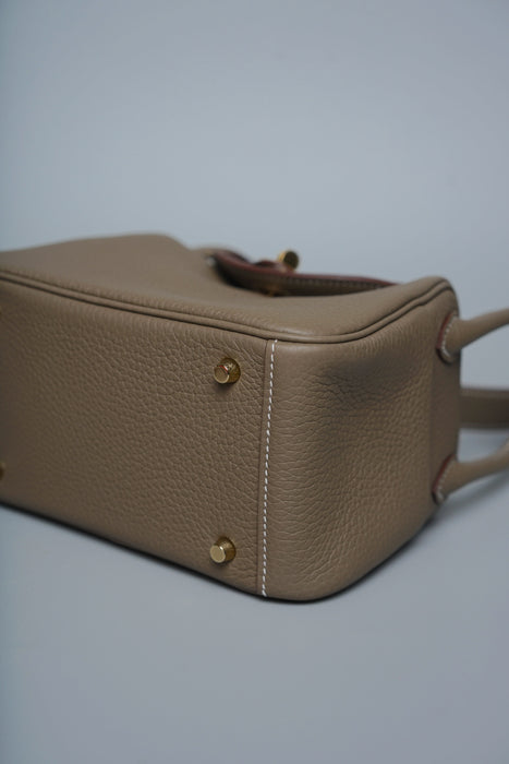 Hermes Mini Lindy II in Etoupe Ghw (Brand New)