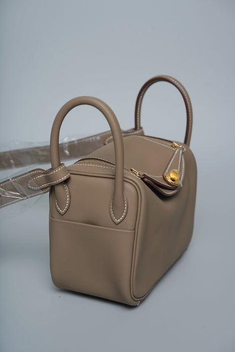 Hermes Mini Lindy II in Etoupe Swift Ghw (Brand New)