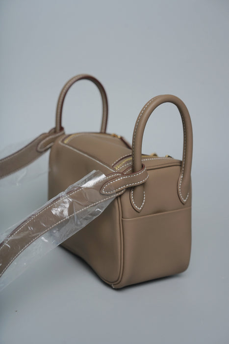 Hermes Mini Lindy II in Etoupe Swift Ghw (Brand New)
