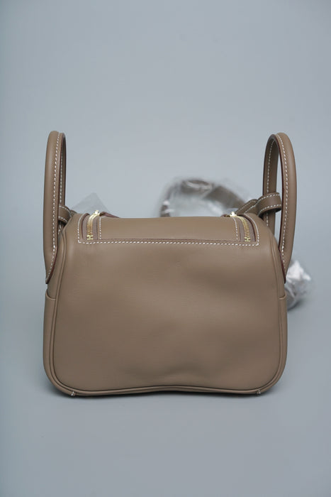 Hermes Mini Lindy II in Etoupe Swift Ghw (Brand New)