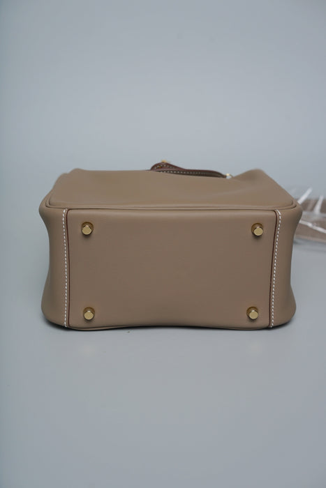 Hermes Mini Lindy II in Etoupe Swift Ghw (Brand New)