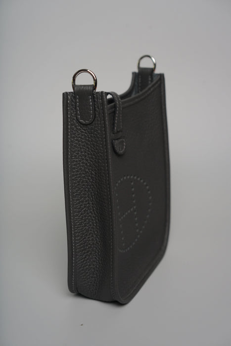 Hermes Mini Evelyne in Dark Bronze/Noir Phw (Brand New)