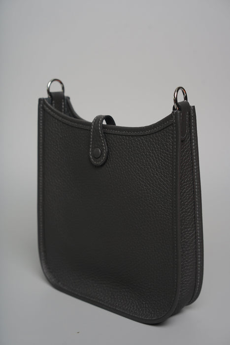 Hermes Mini Evelyne in Dark Bronze/Noir Phw (Brand New)