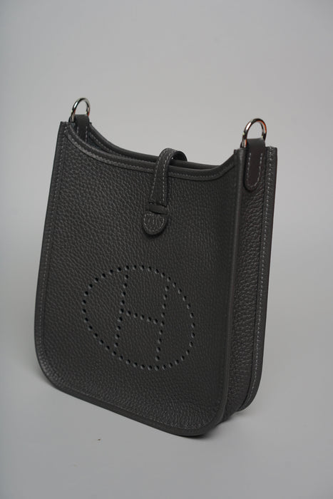 Hermes Mini Evelyne in Dark Bronze/Noir Phw (Brand New)