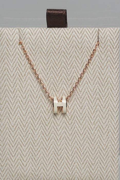 Hermes Mini Pop H Pendant in Blanc Rghw (Brand New)