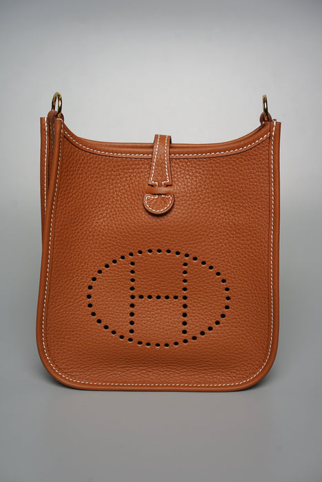 Hermes Mini Evelyne in Gold Ghw (Brand New)