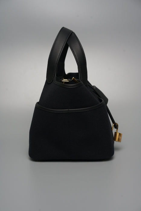 Hermes Cargo Picotin 18 in Noir Ghw (Brand New)