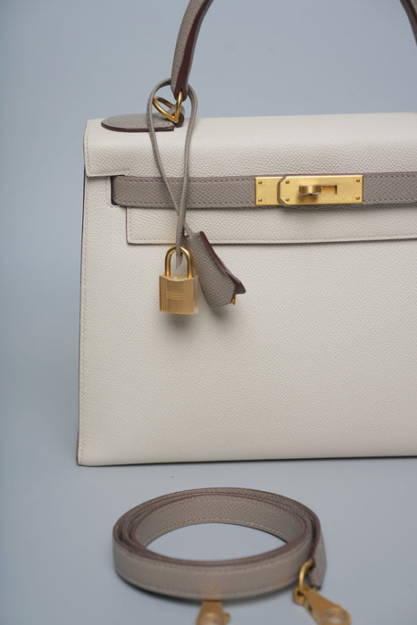 Hermes Kelly 28 HSS in Craie x Gris Asphalt Bghw