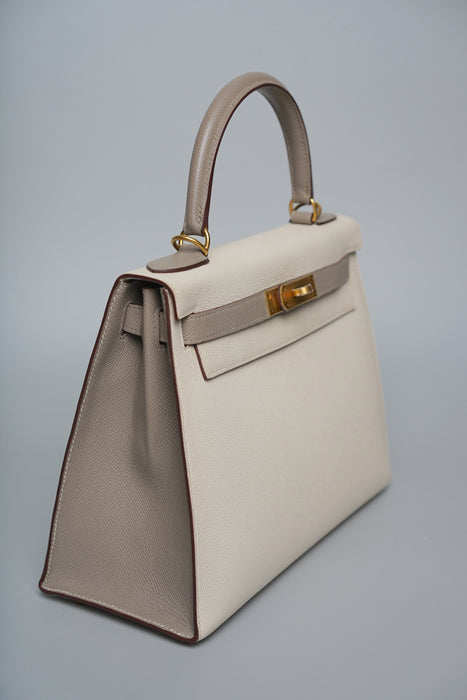 Hermes Kelly 28 HSS in Craie x Gris Asphalt Bghw