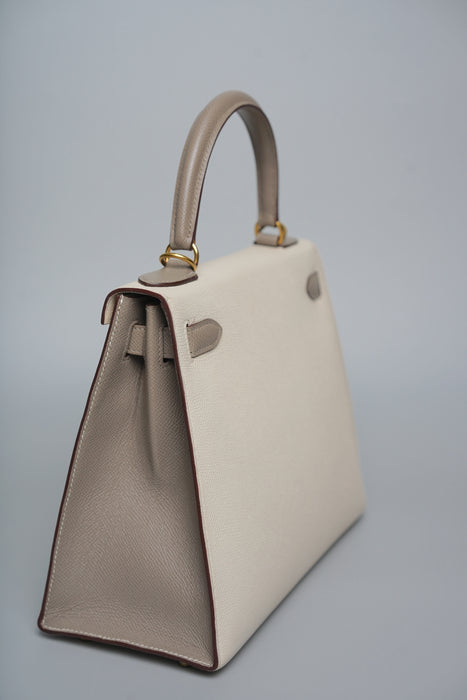Hermes Kelly 28 HSS in Craie x Gris Asphalt Bghw