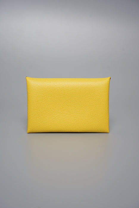 Hermes Calvi Cardholder in Jaune De Naples Phw (Brand New)