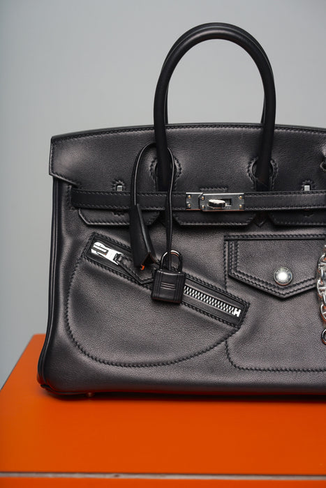Hermes Birkin 25 Rock in Noir Phw (Brand New)